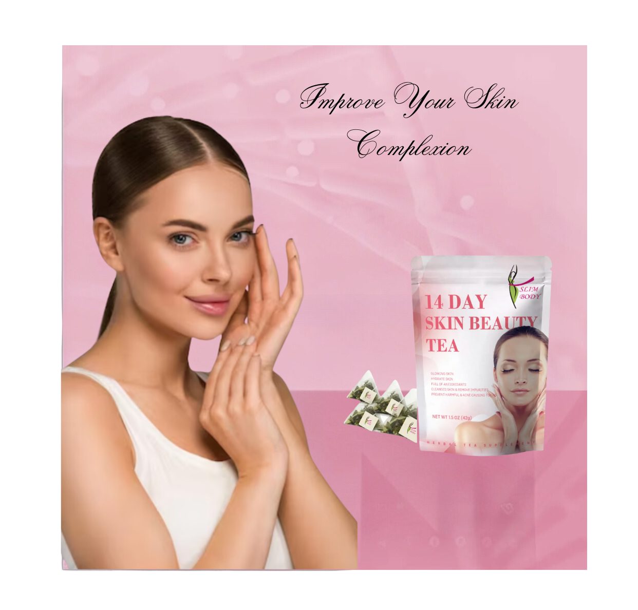 14 Day Skin Beauty Tea Herbal Rejuvenation Supplement with 14 Tea Bags