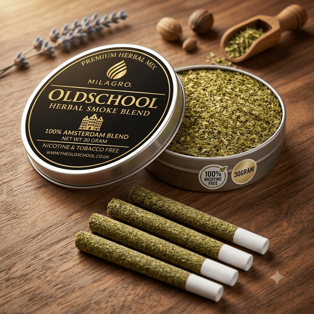 Old School - Herbal Smoke Mix. Holistic Releif 100% Nicotine Free. 100% Mixed Herbs. 30 grams