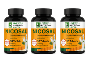 Nicosal x3 VitaCap Bottles Immune Booster for Smokers & Ex-Smokers 90 Tablets