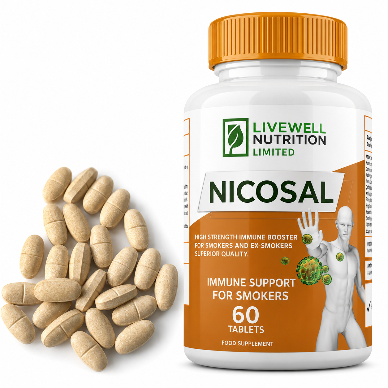 Nicosal Immune x1 VitaCap Bottle Boost for Smokers and Ex-Smokers 60 Tablets