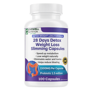 28 Detox Weight Loss Sliming Capsule, Gentle Detoxification Healthy Weight Loss, with Added Probiotic 100 Capsules 1.5m Lactobacillus Acidophilus100 Capsules @ 1200mg