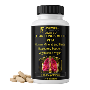 CLEAR LUNGS SUPPERMULTI VitaCap Vitamin, Mineral, Herbs Respiratory Support Vegetarian & Vegan Smokers & Ex-Smokers 180 Tablets