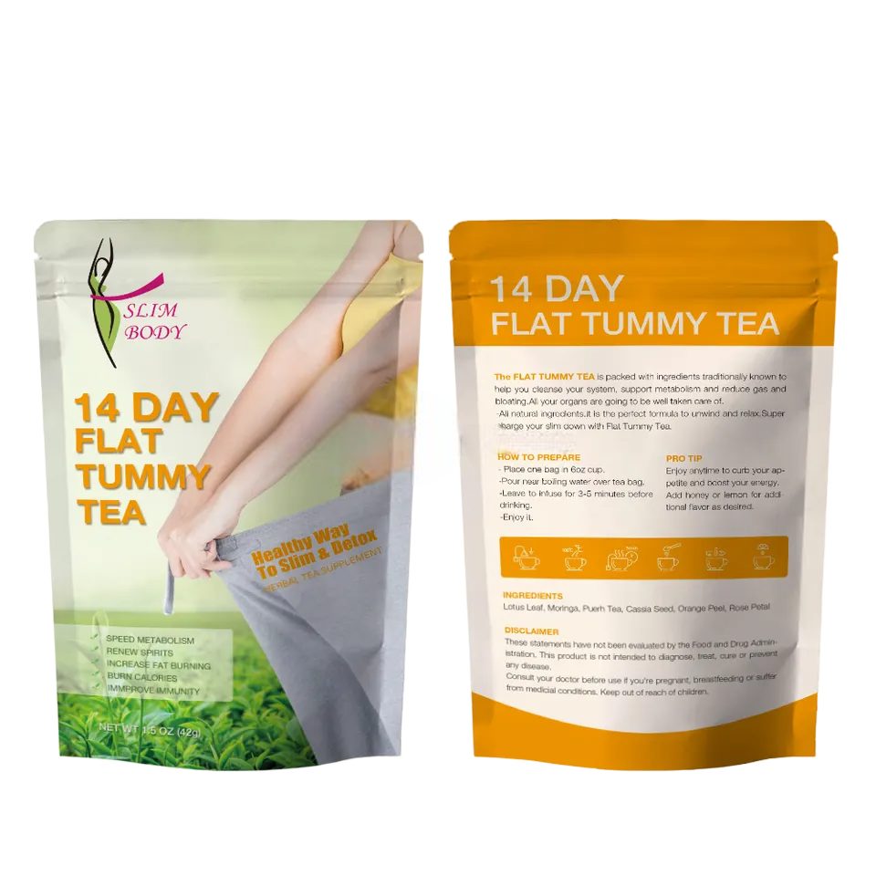 14-Day Flat Tummy Tea Herbal Weight Loss Supplement With 14 Tea Bags