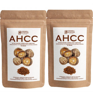 AHCC- Active Hexose Potent Correlated Compound, Food Supplement Derived from Shitake Mushroom, Enhance Immune Function x2 Packets