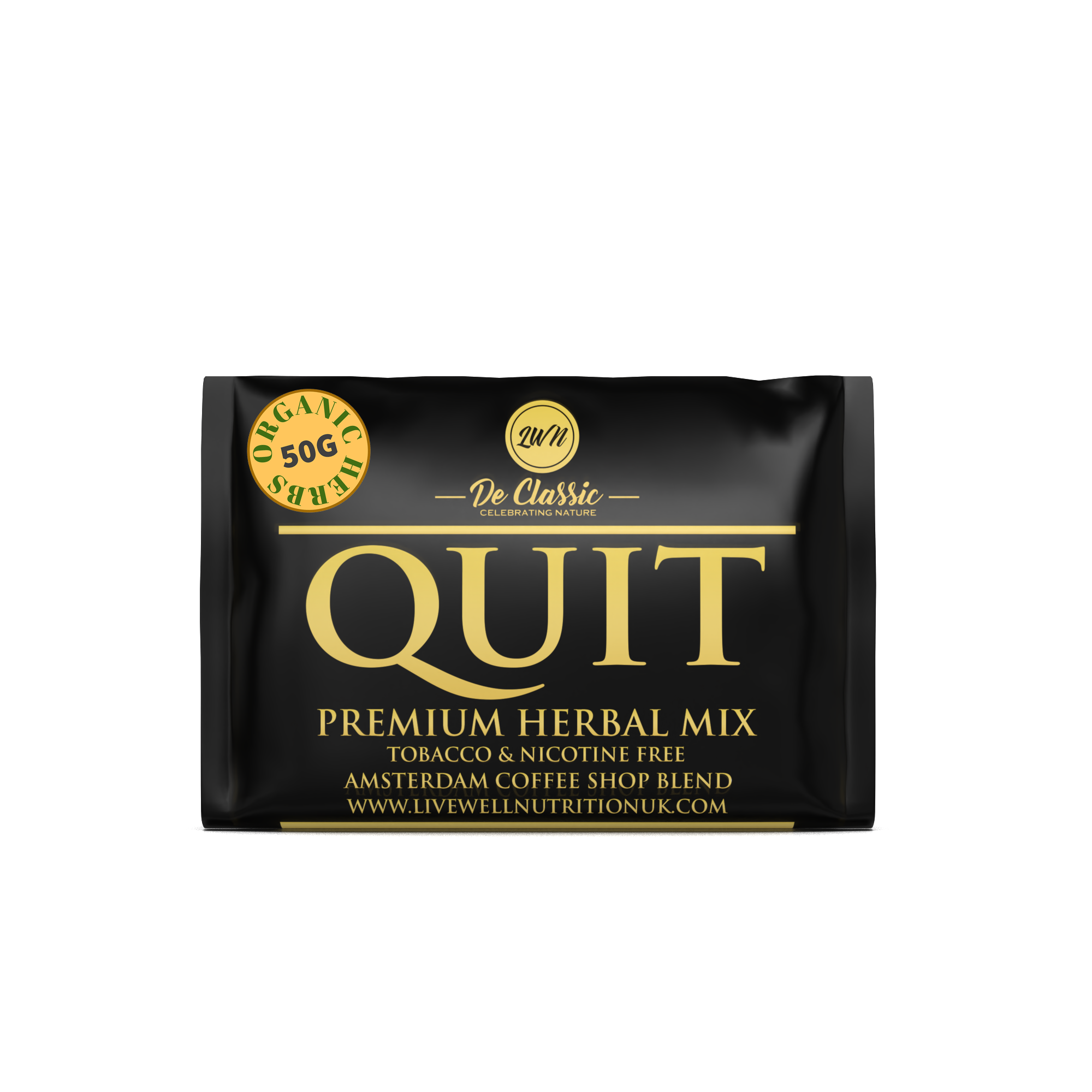 Quit Premium Herbal Smoke Mix 100% Nicotine Free. 100% Mixed Herbs.50 grams