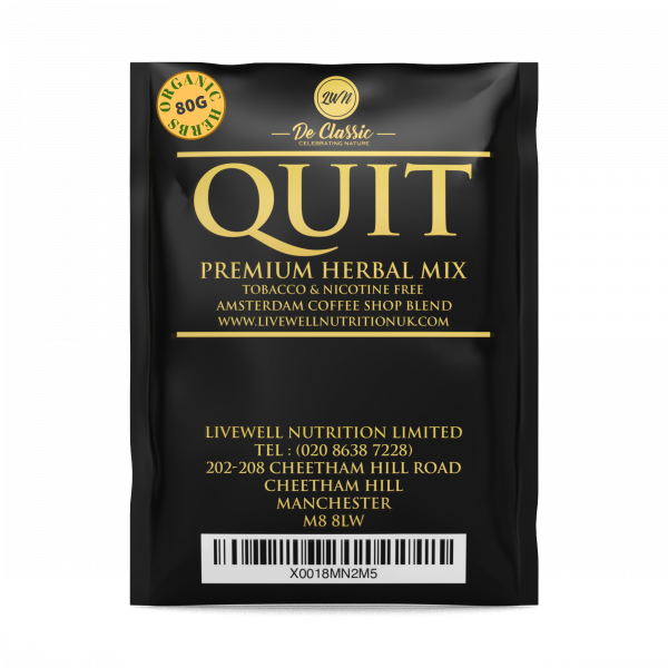 Quit Premium Herbal Smoke Mix. 100% Nicotine Free. 100% Mixed Herbs.80 grams