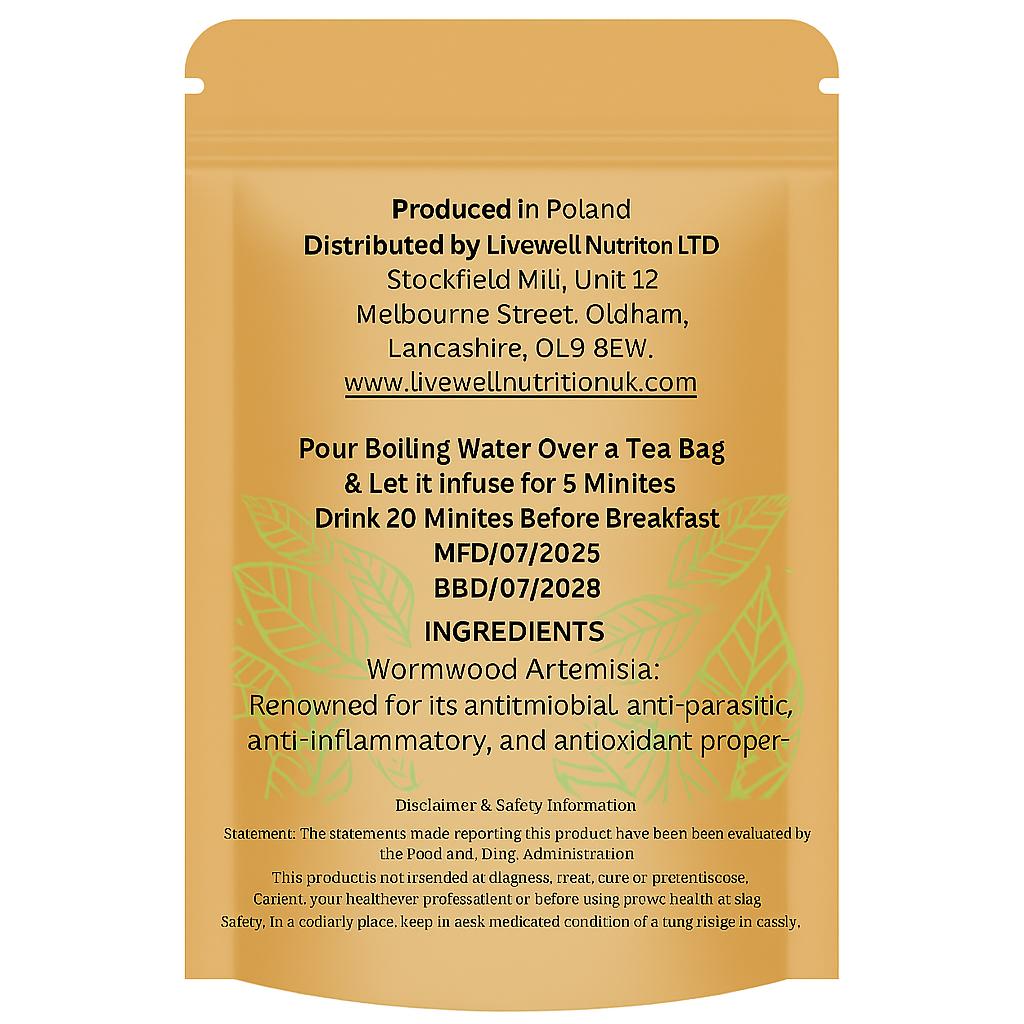 20 Days Total Parasite Cleanse Internal Health Supplement with 20 Tea Bags