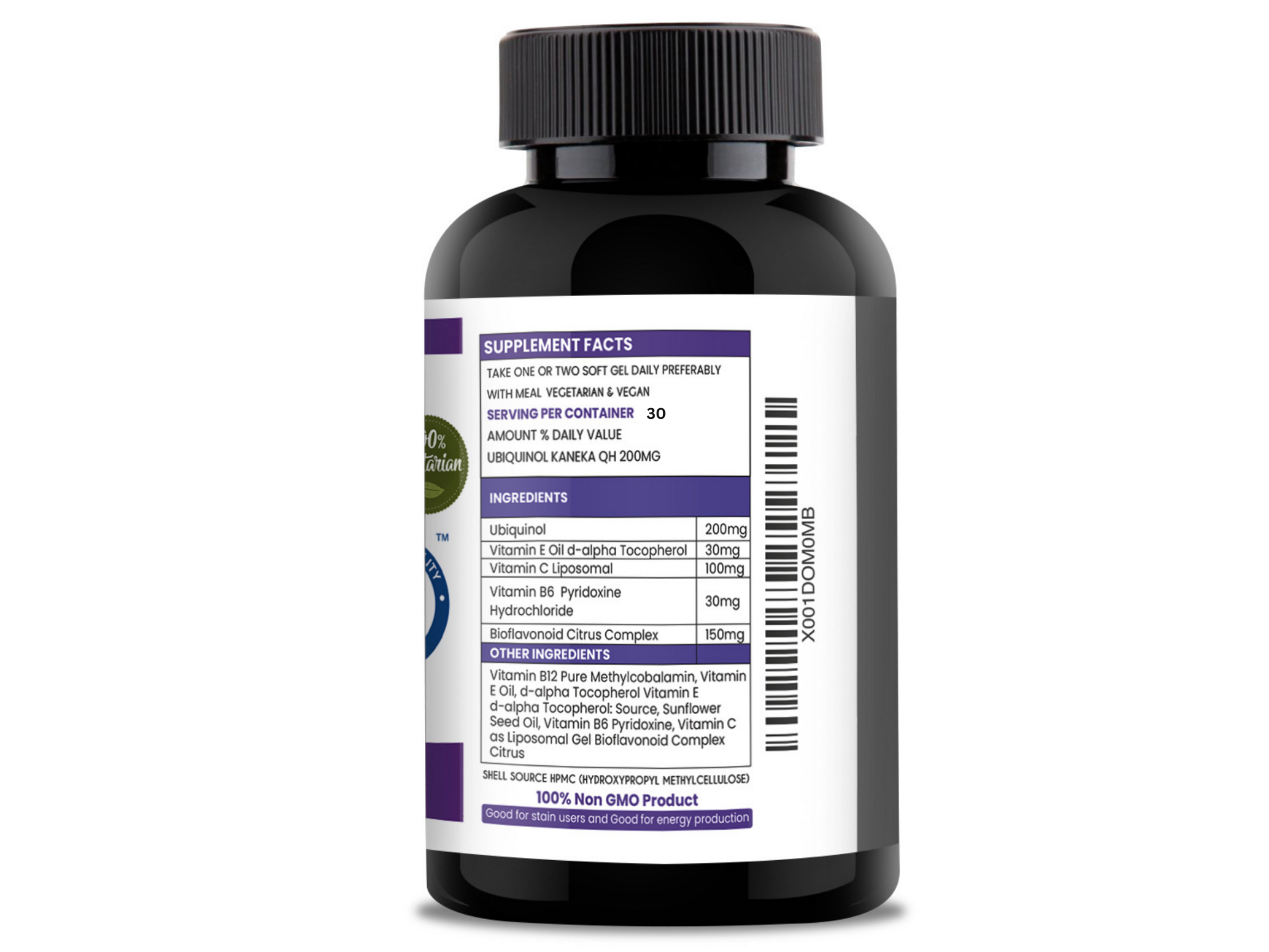 Kaneka Virgetarian Advance Ubiquinol- Kaneka QH 30 Softgels @ 200mg  Reduced Form of CoQ10- Powerful Results