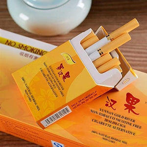 Yunnan Gold River |  Traditional Herbal Chinese Smokes | Super Fresh | Non-Tobacco Nicotine Free | 20 Slim Cigs (Gold River)