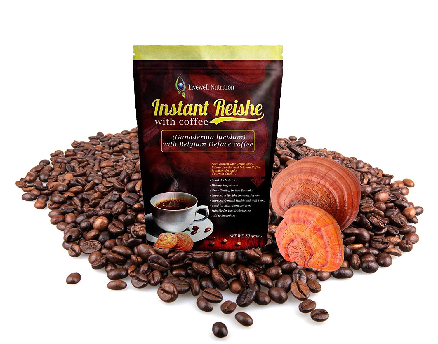 Reishi Spore Extract With Decaf Coffee, Innovative 3-In-1 Shell Broken Reishi