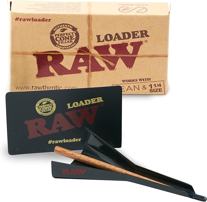 RAW Cone Loader King Size Paper Cone Filler With Wooden Poker Scratch Card