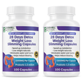 x2 28 Detox Weight Loss Sliming Capsule, Gentle Detoxification Healthy Weight Loss, with Added Probiotic 100 Capsules