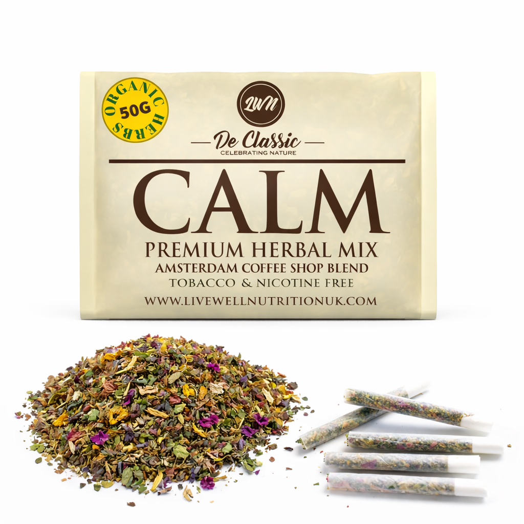 Calm Premium Herbal Smoke Mix. 100% Nicotine Free. 100% Mixed Herbs. 50 grams