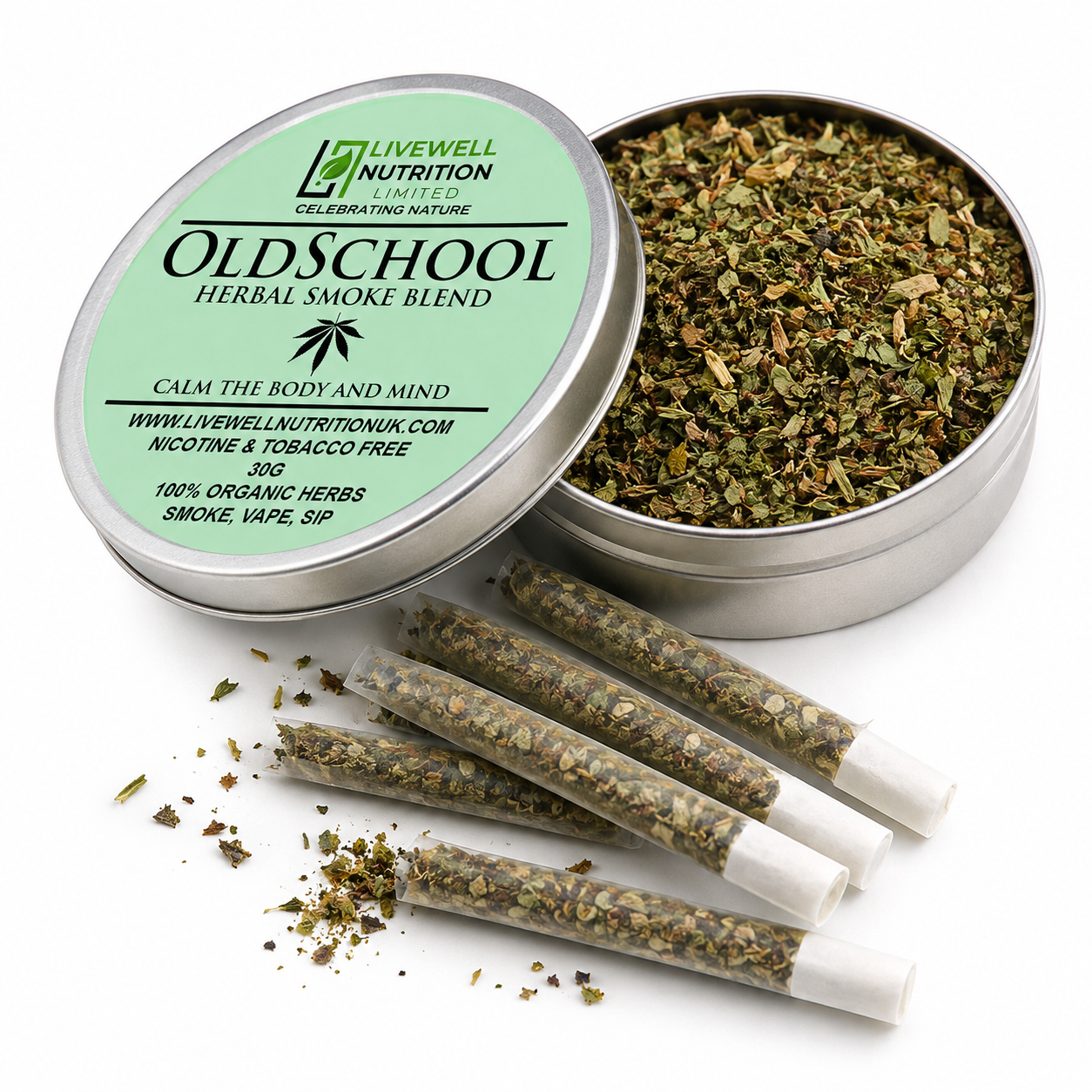 Old School-Herbal Smoke Blend. Smoking Cessation. 100% Nicotine Free. 100% Mixed Herbs. 30 grams