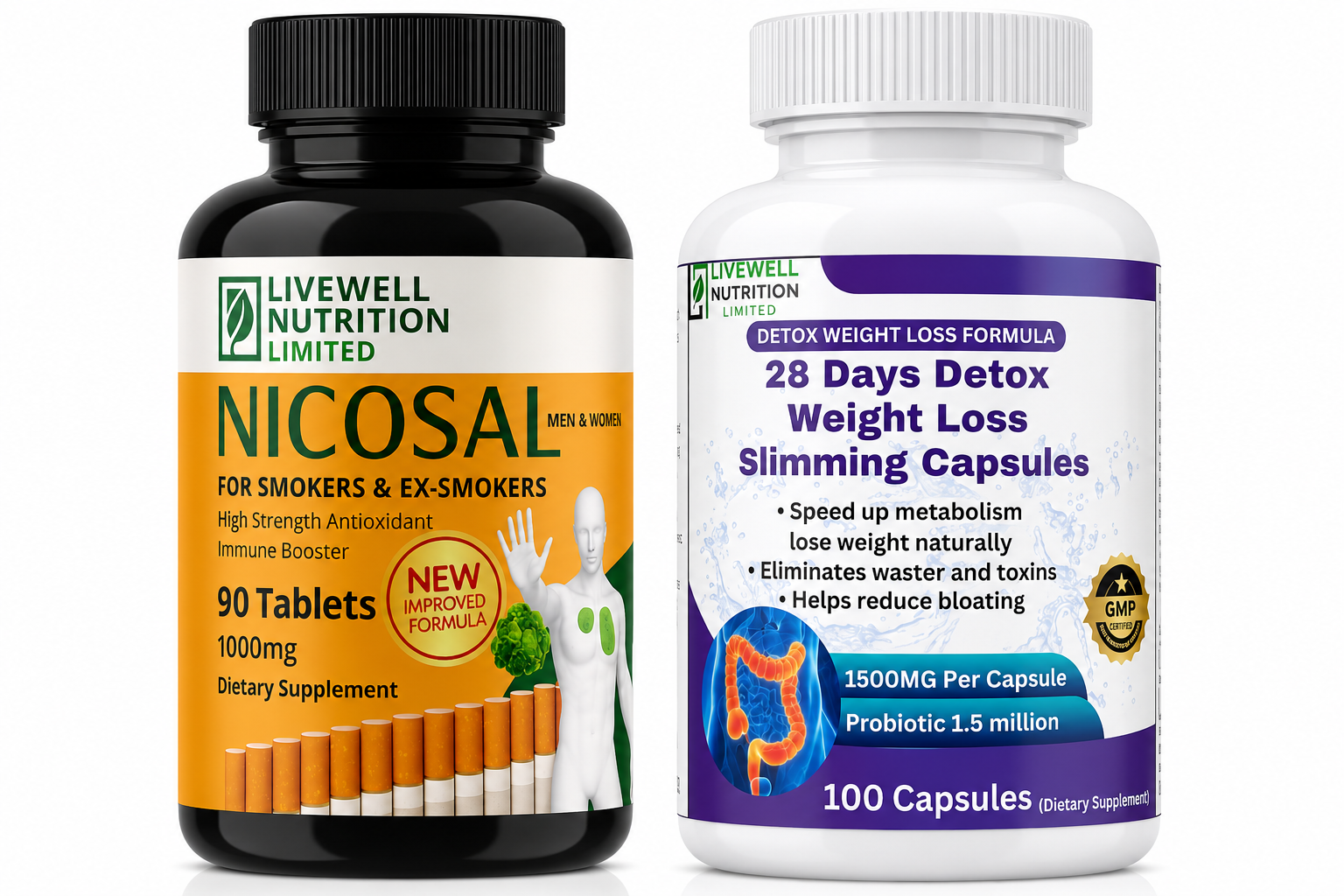 Powerful Duo -Nicosal Immune Booster & Colon Cleanse, Boost your Immune System & Detoxify your Body