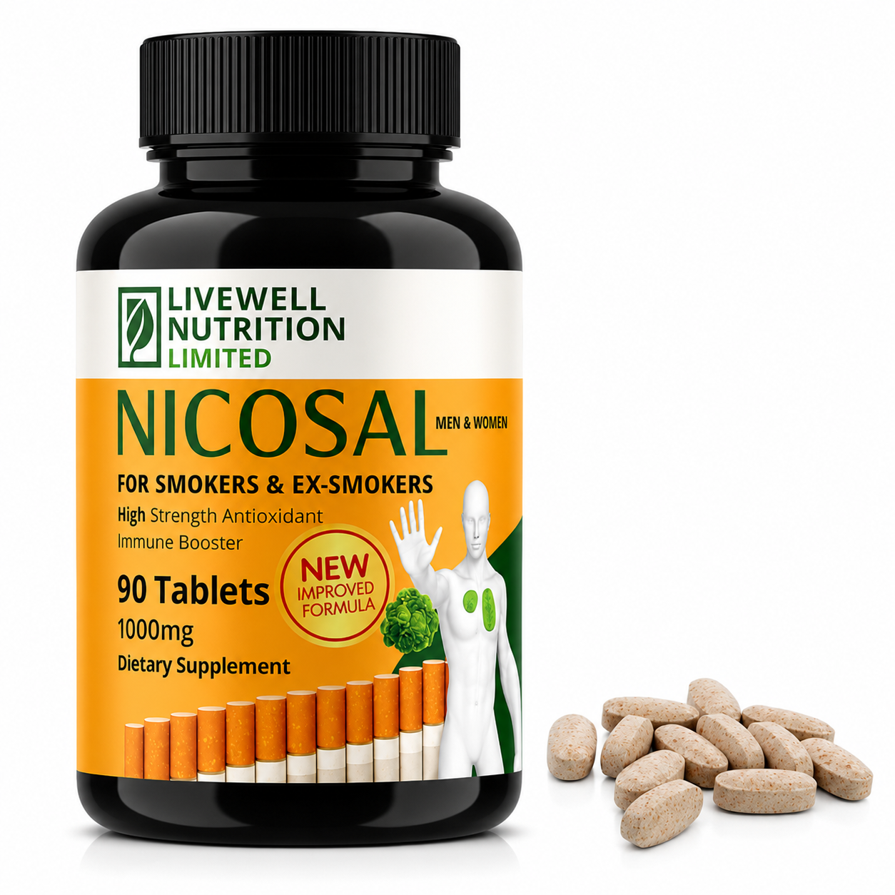 Nicosal x1 VitaCap Bottle Immune Boost for Smokers & Ex-Smokers 90 Tablets