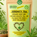 serenity tea  Organic Hemp CBD-Infused Holistic Tea – 30 Tea Bags for Mind & Body Relaxation
