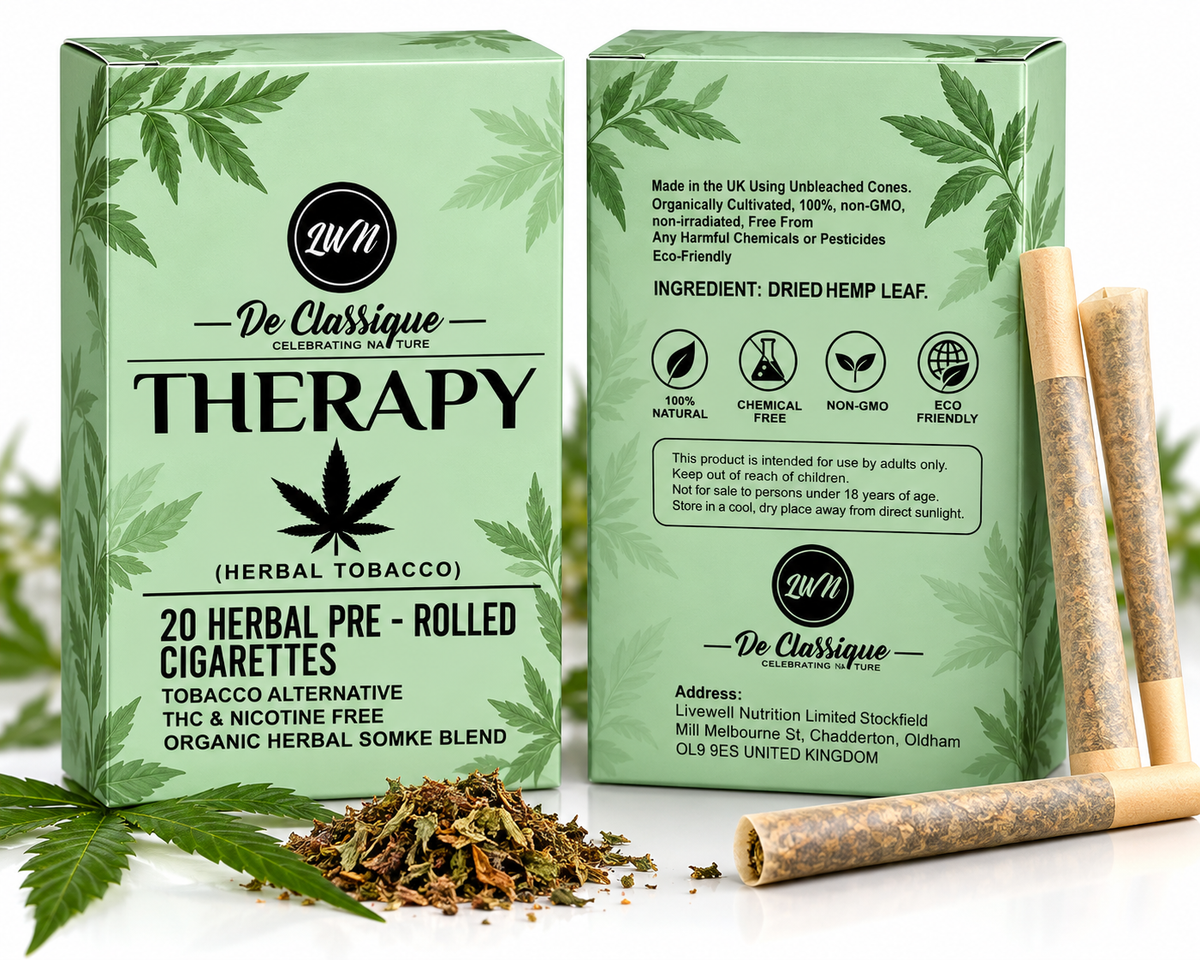 Therapy Blend 20 Organic Herbal Smokes Tobacco Alternative THC & Nicotine Free