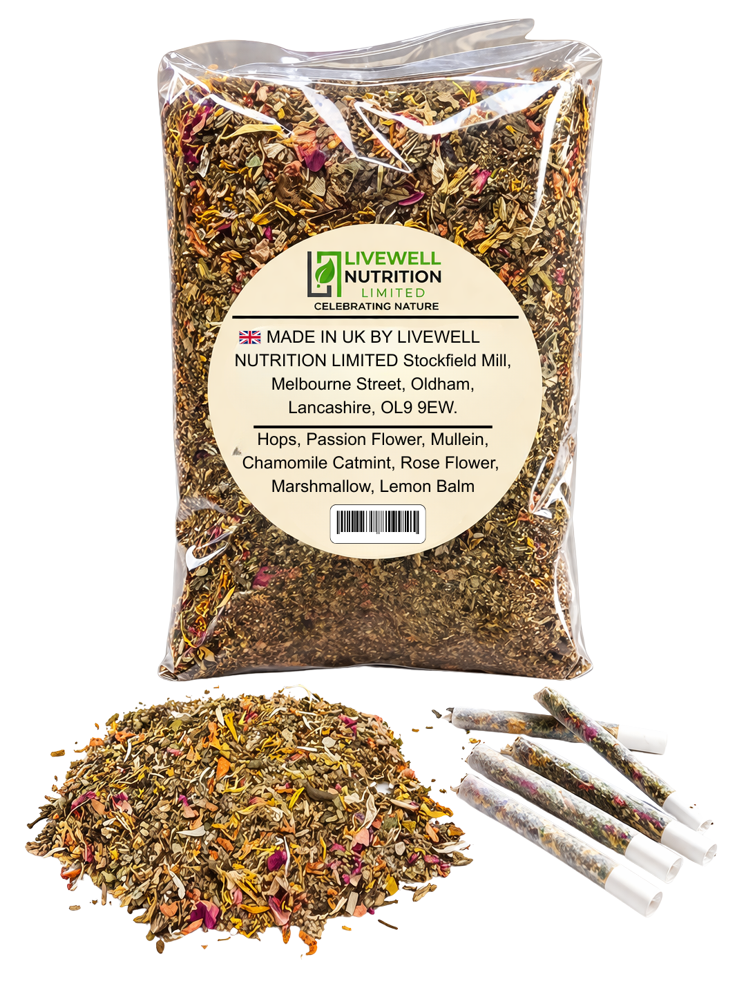 200g Organic Herbal Smokable Mix (CALM) Calming Formula Nicotine & Tobacco Free