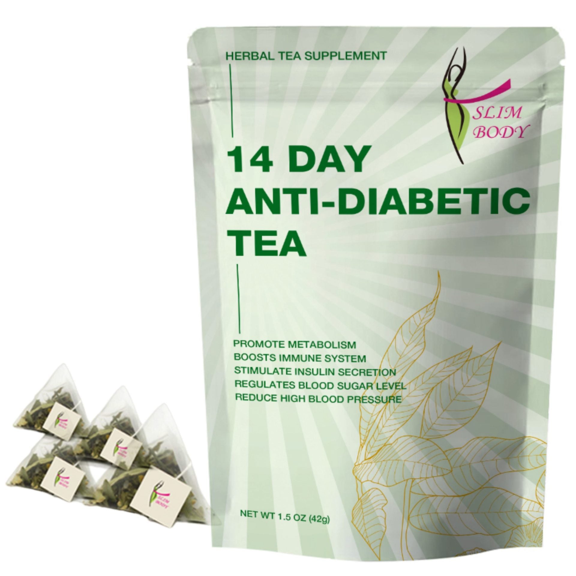 14-Day Anti Diabetic Tea Health Protection Supplement With 14 Tea Bags