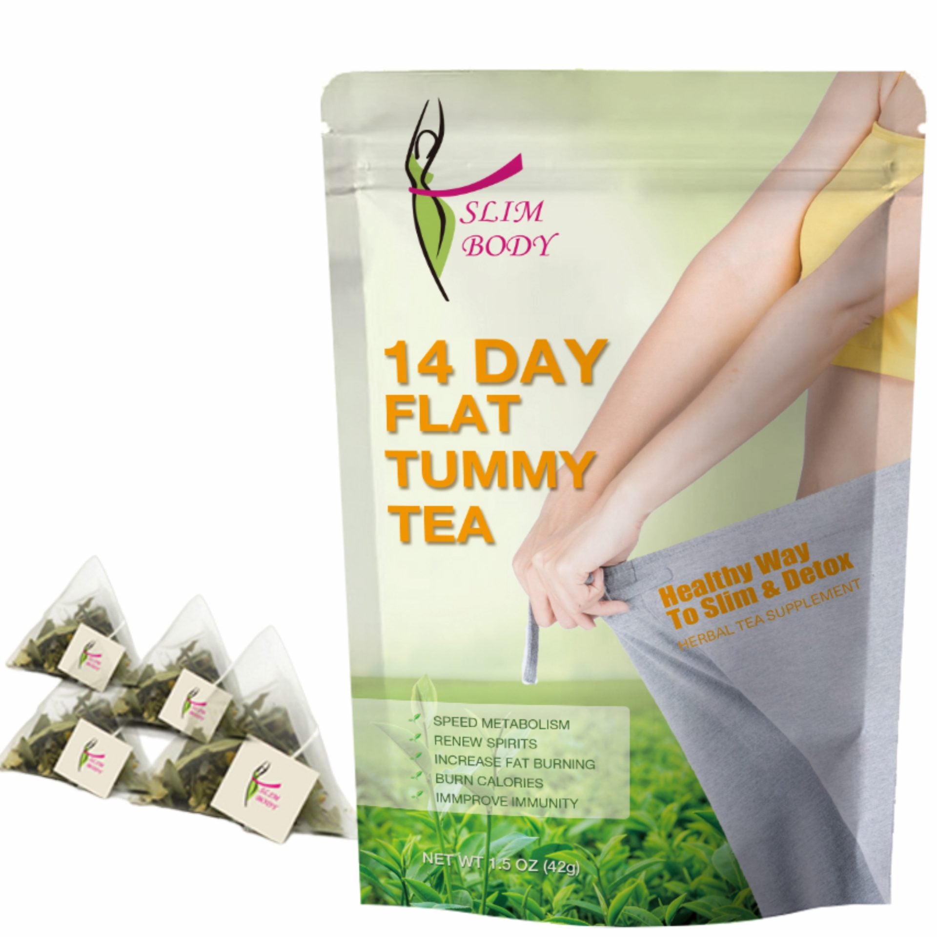 14-Day Flat Tummy Tea Herbal Weight Loss Supplement With 14 Tea Bags