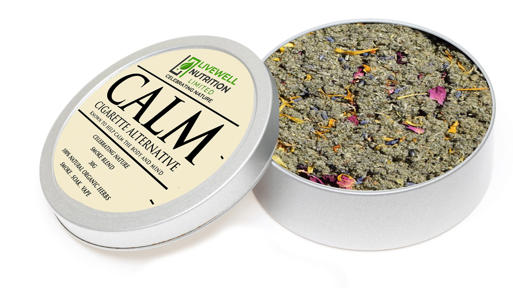Calm-Herbal Smoke Mix.Promote Relaxation and Calmness 100% Nicotine Free. 100% Mixed Herbs. 30 grams