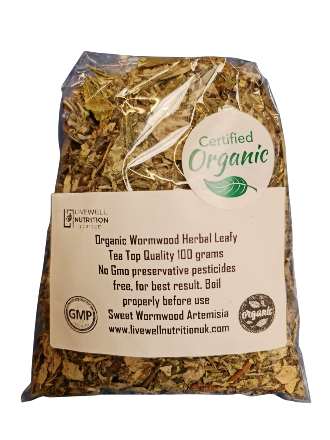 Organic Wormwood Herbal Tea Renowned For Its Anti-Inflammatory Properties 100 grams: 50 cups of Tea