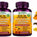 2X BCM Curcumin + Liposomal Vitamin C BCM-95 Active Curcumin  X1 VitaCap  180 Tablets