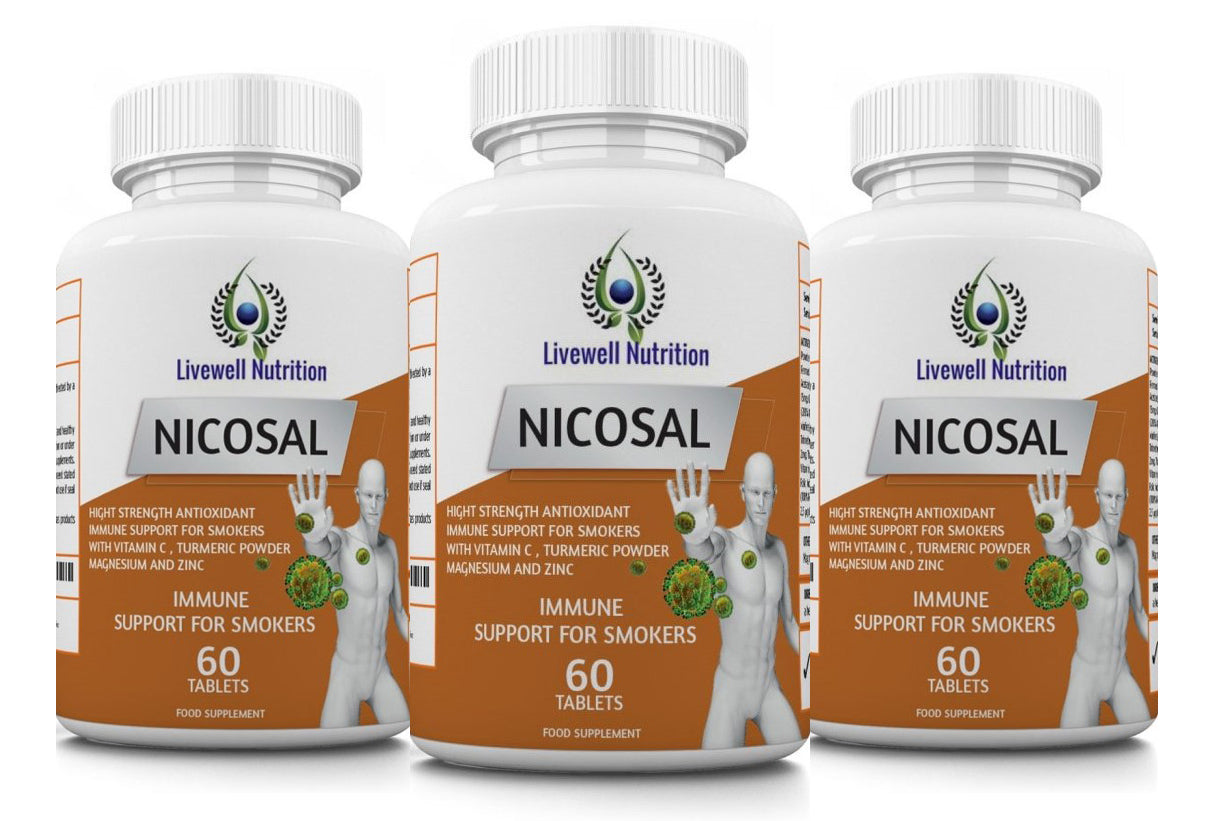 x3 Nicosal Immune Boost for Smokers and Ex-Smokers, Total 180 Tablets