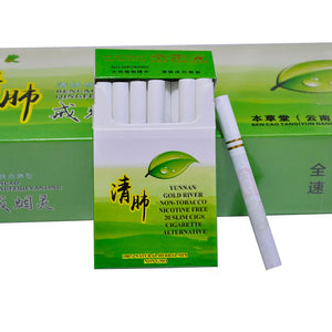 Yunnan Gold River |  Traditional Herbal Chinese Smokes | Super Fresh | Non-Tobacco Nicotine Free | 20 Slim Cigs (Fresh Water)