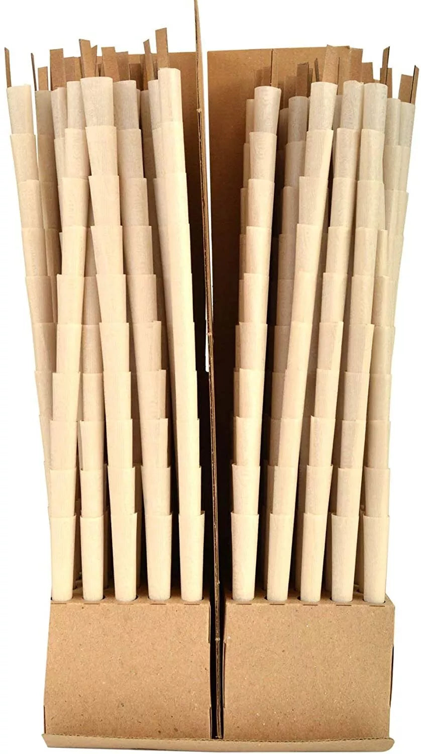 Organic Spanish hemp Cone Unbleached Pre-Rolled Cones - Medium King Size 100 pcs