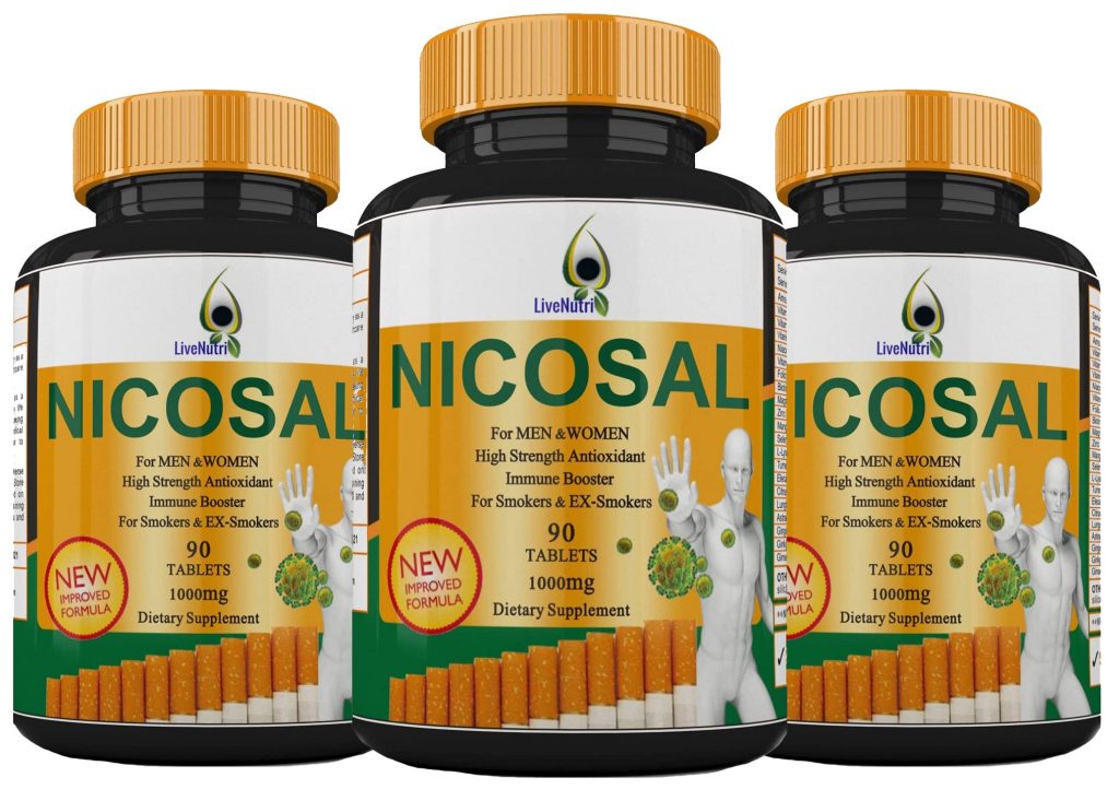 3X Newly Improved Smokers Vitamin 90 Tablets Nicosal, High Strength
