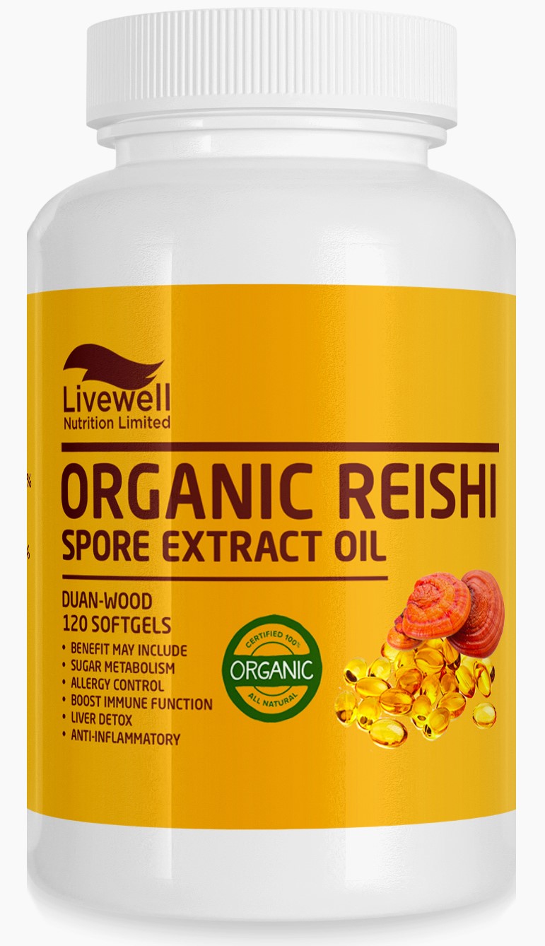 Reishi Mushroom Spore Extract Oil, CO2 Extraction (500mg* 120 Softgels